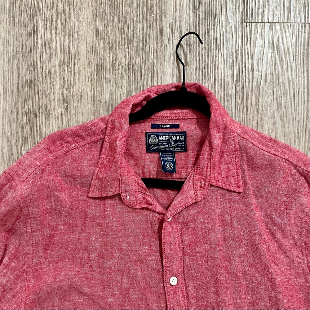American Rag Red Button-Up Shirt - Picture 3 of 4